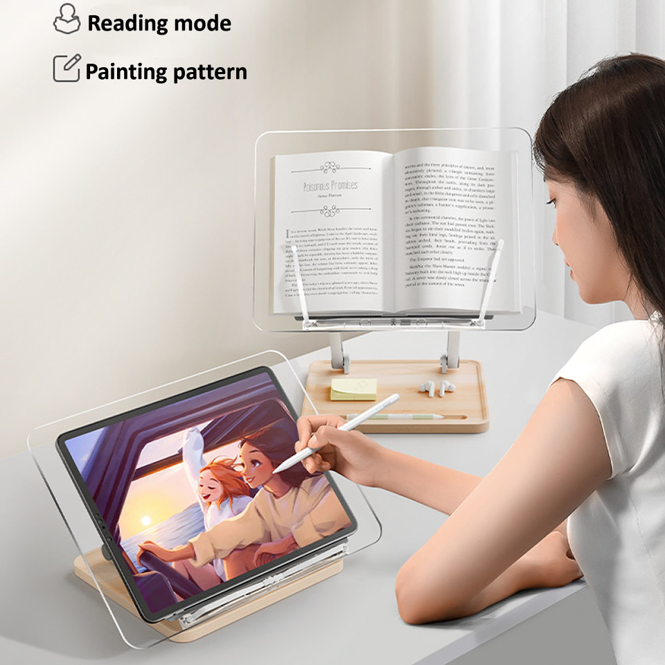 Wooden Reading Stand with Ligh - Tablet Holder Accessories review and price